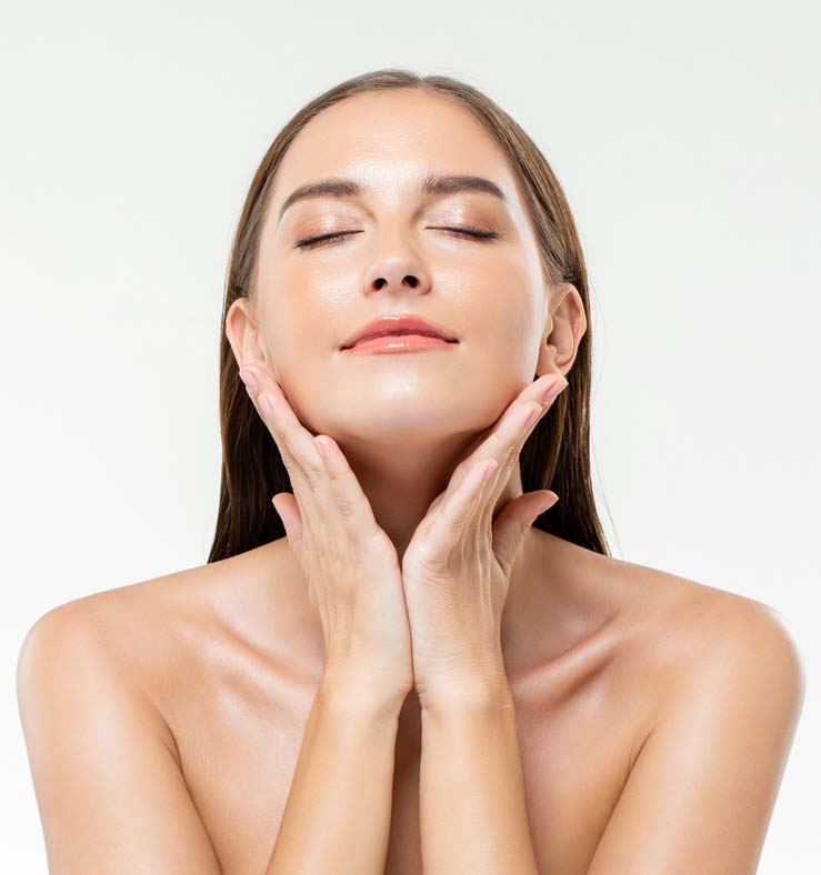 colagen skin healthy care Woman enjoying her skin, looking youthful and smooth